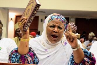 Muheeba Dankaka, former FCC chairperson, when she appeared before a house of representatives ad hoc committee on August 7, 2023 | Photo: Lucy Ladidi Ateko