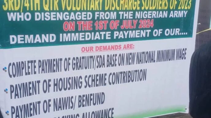 Retired military personnel protest at ministry of finance over unpaid entitlements