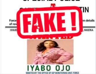 FAKE NEWS ALERT: We didn't declare Iyabo Ojo wanted, say police