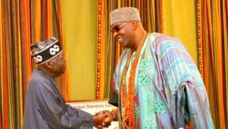 President Bola Tinubu and Ghandi Olaoye, the Soun of Ogbomosoland
