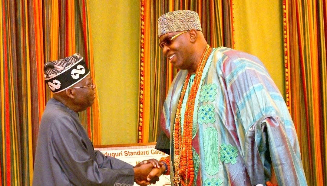 President Bola Tinubu and Ghandi Olaoye, the Soun of Ogbomosoland