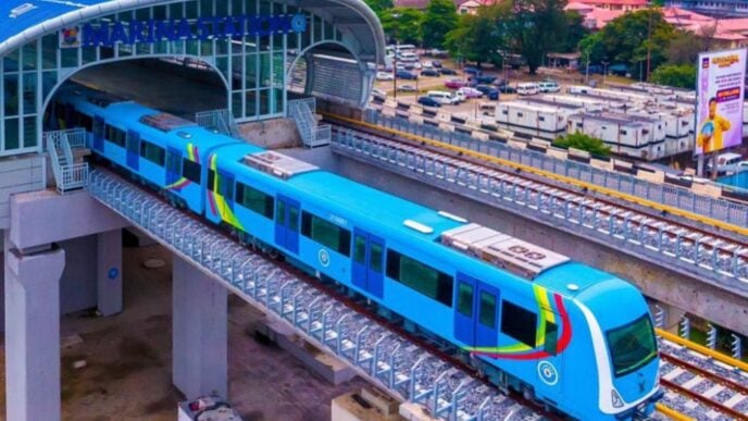 Blue rail line