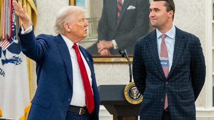 The late Kirk (R) with Trump at The White House | File photo