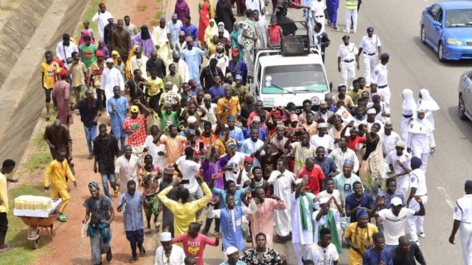 File photo of Muslim faithful celebrating Eid-ul-Maulud in Abuja | Photo credit: Daily Trust