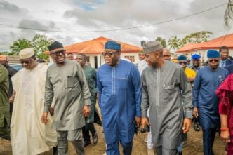 L-R front row: Opeyemi Bamidele, Niyi Adebayo, Kayode Fayemi and Biodun Oyebanji