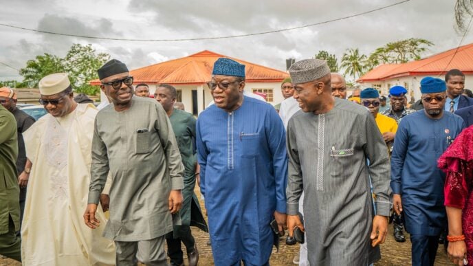L-R front row: Opeyemi Bamidele, Niyi Adebayo, Kayode Fayemi and Biodun Oyebanji