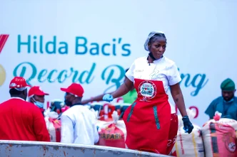 Hilda Baci completes GWR cooking attempt for world's largest jollof rice