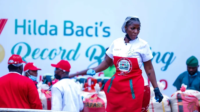 Hilda Baci completes GWR cooking attempt for world's largest jollof rice