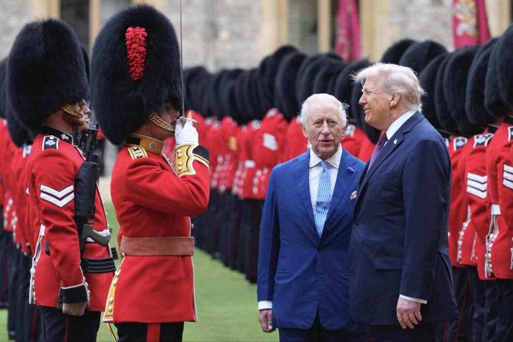 King Charles III and President Donald Trump inspect the guard of honour in the Windsor Castle Quadrangle | Photo credit: British Embassy Washington