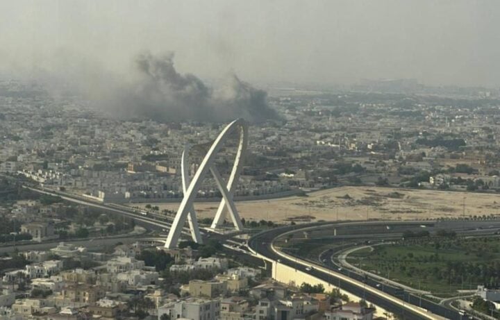 Smoke seen in the air after Israeli airstrike in Qatar | Photo: @AdameMedia