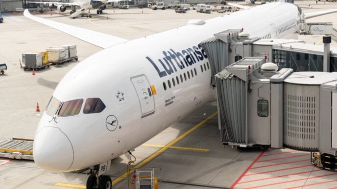 A Lufthansa airline plane