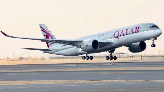 A Qatar Airways airplane