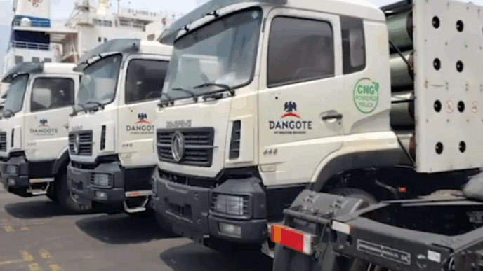 Dangote refinery trucks