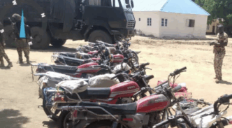 Motorcycles recovered by the troops