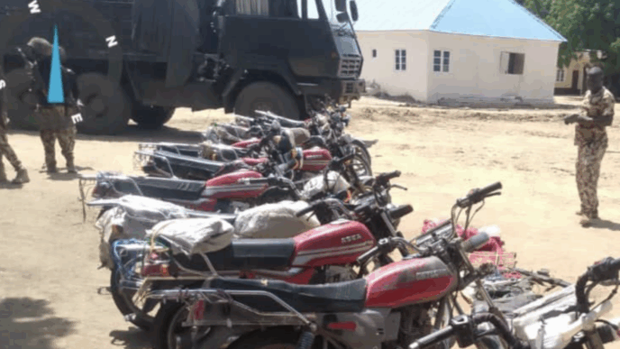 Motorcycles recovered by the troops