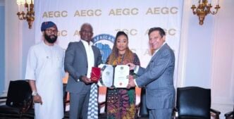 L-R: McEva Temofe, founder & convener, African Economic Global Convergence; Kayode Akintemi, managing director and editor-in-chief, News Central; Rosemary Egabor-Afolahan, drector, commercial & communications, News Central; and Ron D'Vari, CEO, NewOak Capital