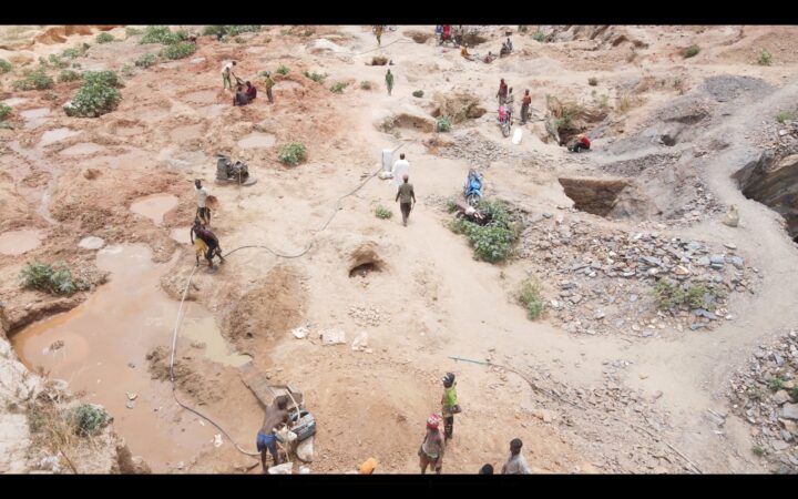 Aerial view of gold mining activities in Zamfara State