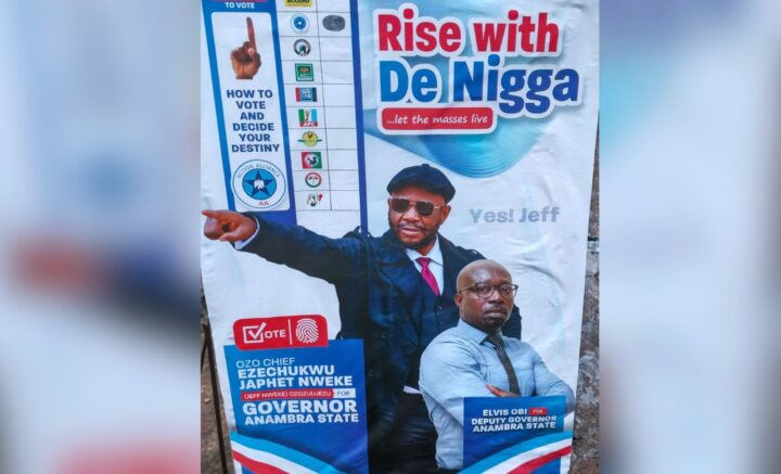 Campaign poster of Jeff Nweke