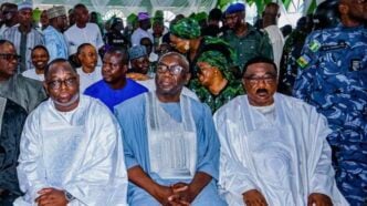 AbdulRahman AbdulRazaq, governor of Kwara (middle) at Cornelius Adebayo’s funeral service