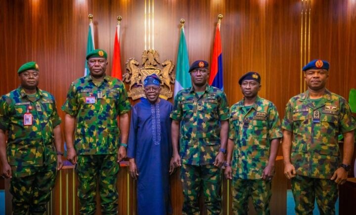 President Bola Tinubu and the new service chiefs