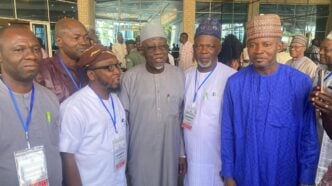 CONUA members with labour minister Maigari Dingyadi