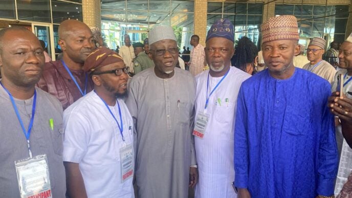 CONUA members with labour minister Maigari Dingyadi