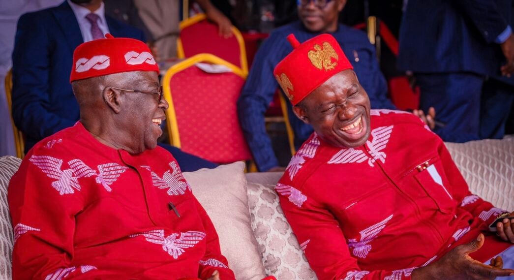 President Bola Tinubu and Chukwuma Soludo, governor of Anambra, during his visit to the state in May