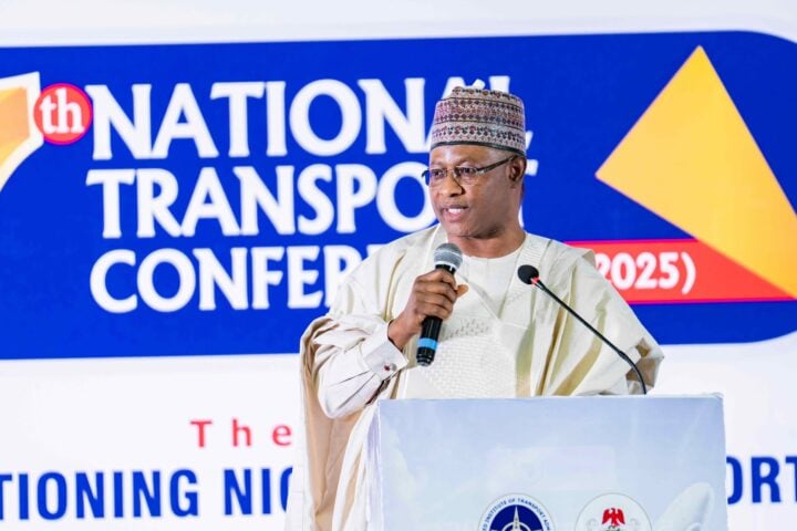 Uba Sani speaking at the national transport conference