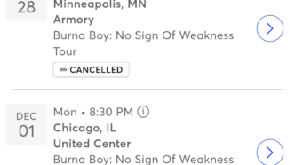 Burna Boy cancels two US tour stops -- including tonight's performance